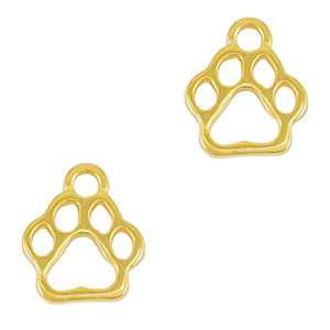 DQ European metal charms dog paw Gold (nickel free)