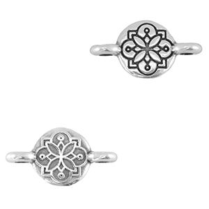 DQ European metal charms Connector Antique Silver (nickel free)