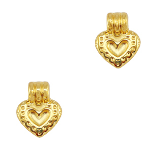 DQ European metal charms heart Gold (nickel free)