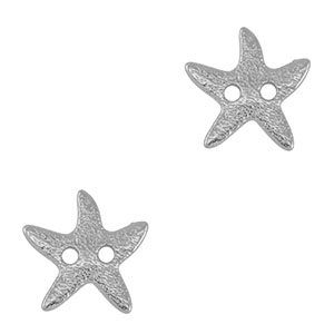 DQ European metal charms Connector Star Antique Silver (nickel free)