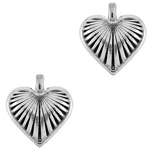 DQ European metal charms heart Antique Silver (nickel free)