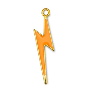 DQ European metal charms thunder Orange-Gold (nickel free)