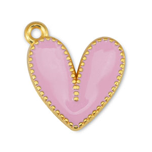 DQ European metal charms heart Light Pink-Gold (nickel free)