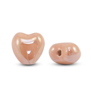 DQ greek ceramic beads Heart Peach