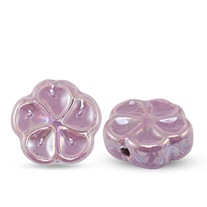 Beads Ceramic flower Lilac Purple