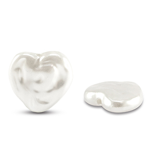 Imitation freshwater pearls heart White