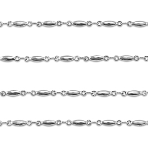 Stainless steel findings belcher chain oval Silver