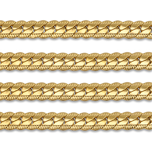Stainless steel findings belcher chain curb links flat Gold