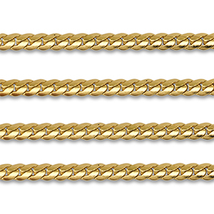 Stainless steel findings belcher chain curb links flat Gold