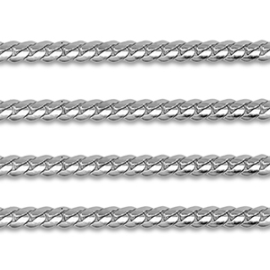 Stainless steel findings belcher chain curb links flat Silver