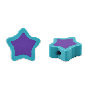 Polymer beads star Purple-Turquoise Blue