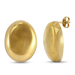 Stainless steel earrings / earpins oval Gold