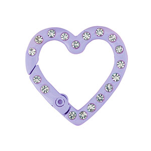 Colourful jewellery findings key chain heart Purple