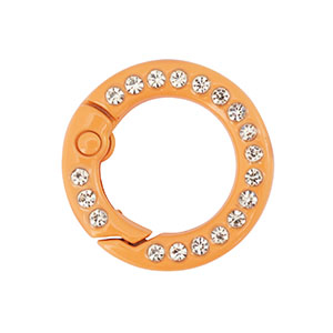 Colourful jewellery findings key chain ring Orange