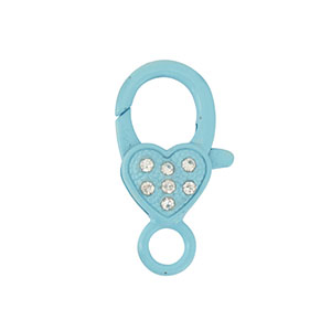 Colourful jewellery findings lobster clasp heart Light Blue