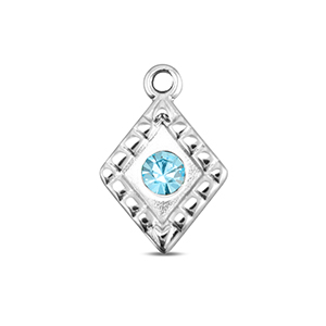 BY31&reg; Stainless steel charms rhombus Silver-Aqua