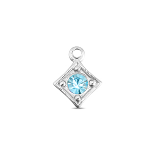 BY31&reg; Stainless steel charms rhombus Silver-Aqua
