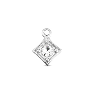 BY31&reg; Stainless steel charms rhombus Silver-Crystal