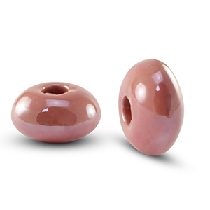 DQ greek ceramic beads rondelle Mauve Pink