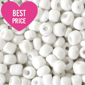 Glass seed beads 6/0 (4mm) White