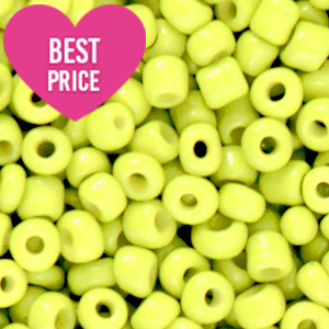 Glass seed beads 6/0 (4mm) Neon Yellow