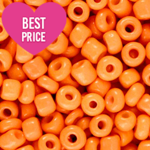 Glass seed beads 6/0 (4mm) Festive Orange