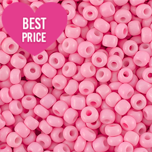 Glass seed beads 6/0 (4mm) Pink