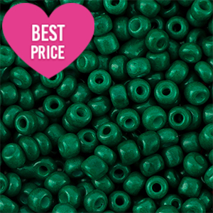 Glass seed beads 6/0 (4mm) Dark Green