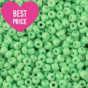 Glass seed beads 6/0 (4mm) Light Green