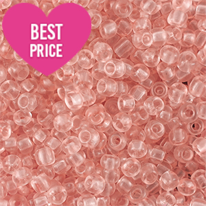Glass seed beads 12/0 (2mm) Transparent Light Peach Pink