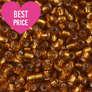 Glass seed beads 12/0 (2mm) Silverlined Copper Brown