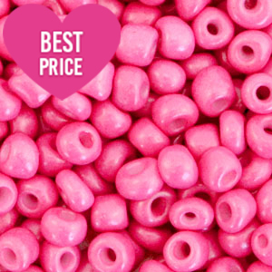 Glass seed beads 8/0 (3mm) Bubble Gum Pink
