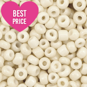 Glass seed beads 8/0 (3mm) Cream White