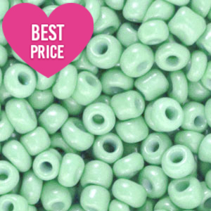 Glass seed beads 8/0 (3mm) Spring Bud Green