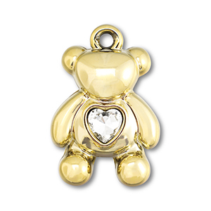 Statement charms bear with heart Gold