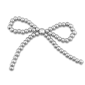 Statement charms beaded bow Silver
