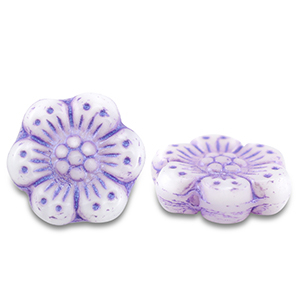 Czech Beads boho flower 14mm Lila