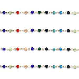 Stainless steel findings belcher chain round Gold-Multicolour