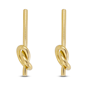 Stainless steel earrings / earpins knot Gold