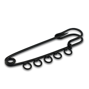 Colourful jewellery findings ornamental pin with 5 loops Black