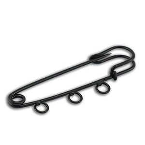 Colourful jewellery findings ornamental pin with 3 loops Black