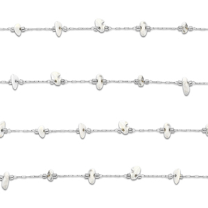 Stainless steel findings belcher chain Howlite irregular Silver-White