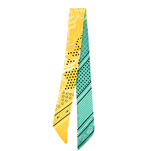 Bandana scarf with star Turquoise Green-Yellow