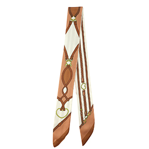 Bandana scarf with braid Off White-Light Brown-Brown