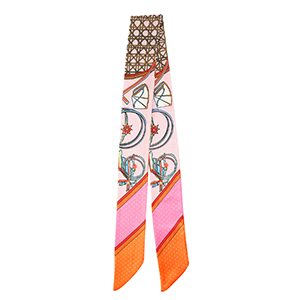 Bandana scarf with vibrant print Light Pink-Orange-Pink