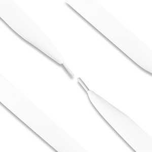 Trendy shoe laces satin White