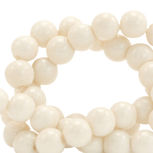 4 mm glass beads opaque Creamy White