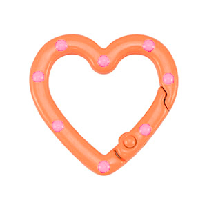 Colourful jewellery findings key chain heart Orange-Pink