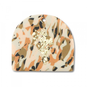 Polymer pendants Brown-Pink-White-Gold