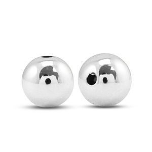 Metal-look beads round 12mm Silver Metallic